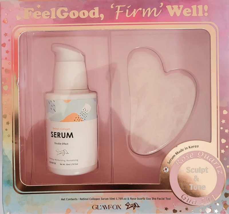 Glamfox Retinol & Collagen Double Effect Gua Sha Set