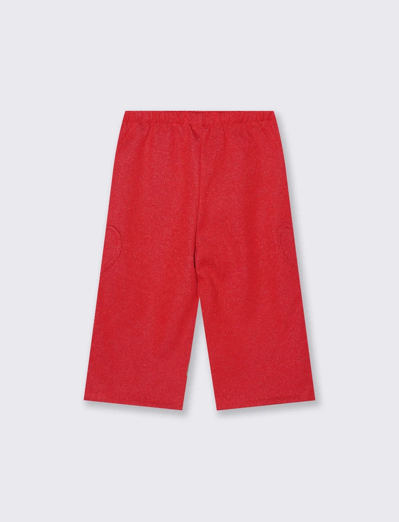 Pantaloni ampi in felpa brillante per feste - Rosso