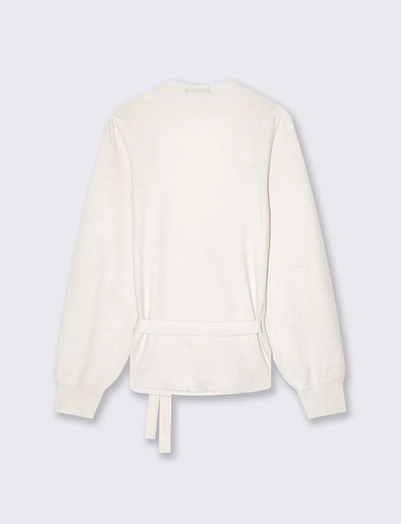 Cardigan aperto incrociato ballerina - Avorio