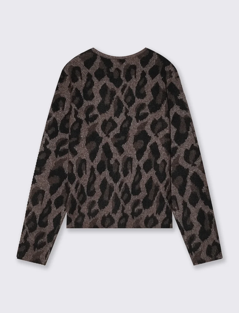 Cardigan jacquard con motivo animalier - var 1