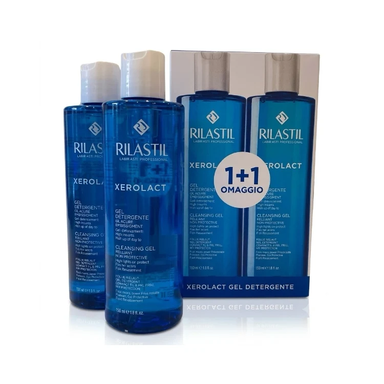 Rilastil - Xerolact - Gel Detergente - Delicato E Protettivo - Cleasing Gel - Delicate And Protective - Kit