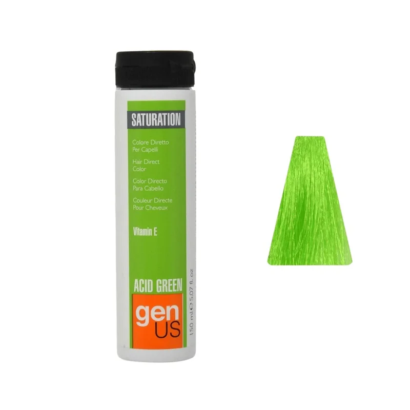 Genus Saturation Colore Diretto Per Capelli - Acid Green 150ml
