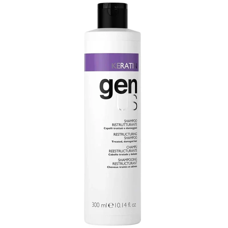 Genus Keratin Shampoo Ristrutturante - Capelli Stressati e Danneggiati 300ml