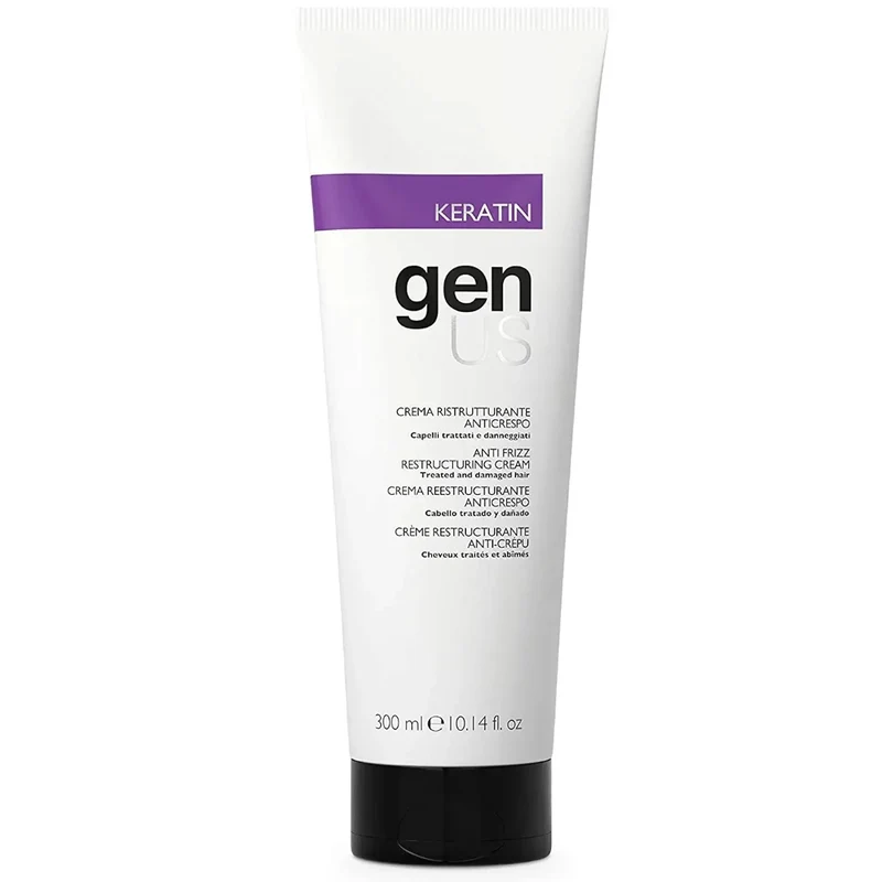Genus Keratin Crema Ristrutturante Anticrespo - Capelli Trattati e Danneggiati 300ml