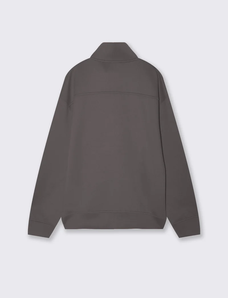 Felpa Cardigan Soft Touch Relaxed Fit - Grigio