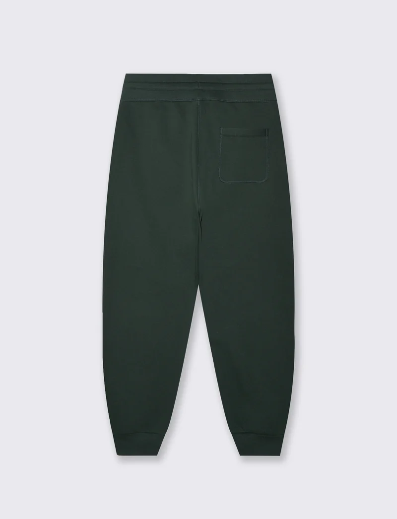 Pantaloni Baggy Fit in Felpa Misto Cotone - Verde scuro