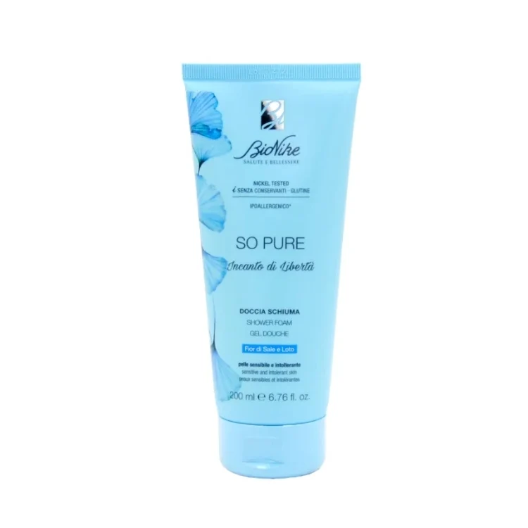 BioNike - So Pure - Incanto di Libertà - Doccia Schiuma - Shower Foam - Gel Douche - Fior di Sale & Loto - Pelle Sensibile & Intollerante