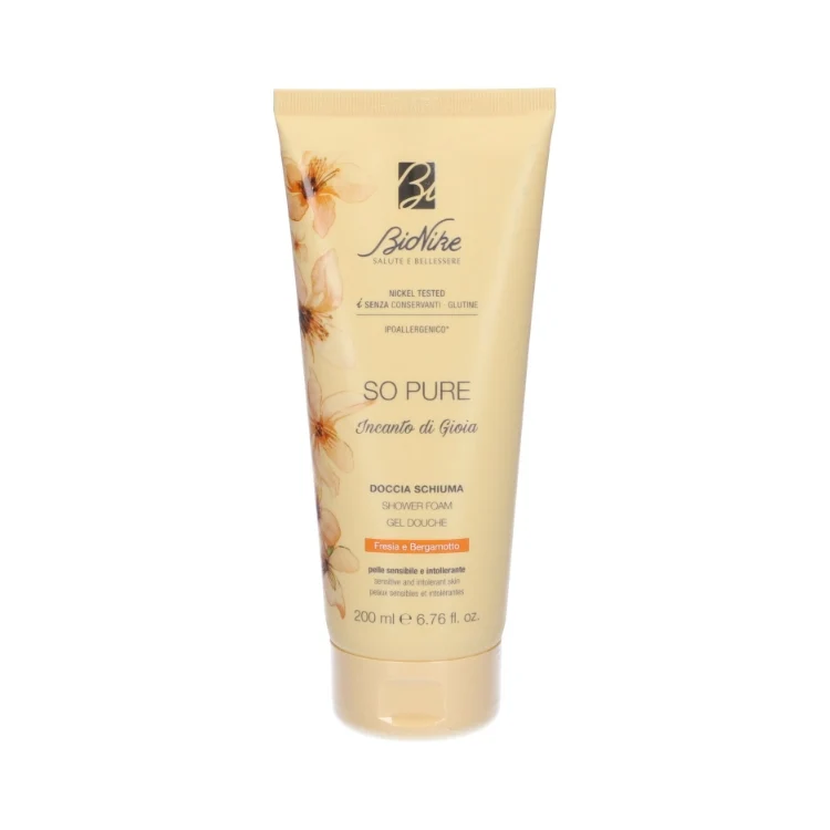 BioNike - So Pure - Incanto di Gioia - Doccia Schiuma - Shower Foam - Gel Douche - Fresia & Bergamotto - Pelle Sensibile & Intollerante