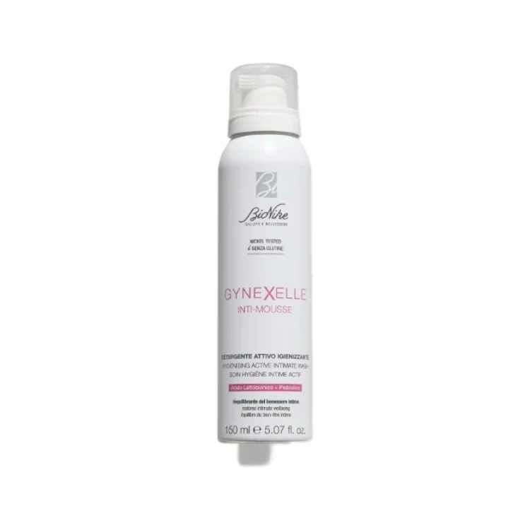 BioNike - Gynexelle Inti-Mousse - Detergente Attivo Igienizzante - Hygienising Active intimate Wash - Soin Hygiène Intime Actif - Acido Lattobionico + Prebiotico - Riequilibrante Del Benessere Intimo