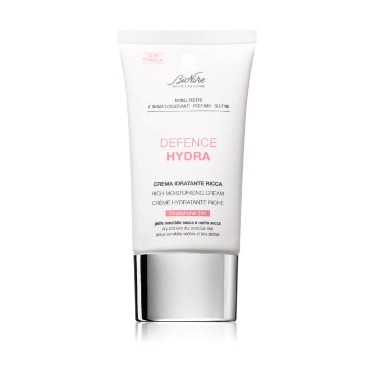 BioNike - Defence Hydra - Crema Idratante Ricca - Rich Moisturising Cream - Crème Hydratante Riche - Idratazione 24H - Pelle Sensibile Secca & Molto Secca
