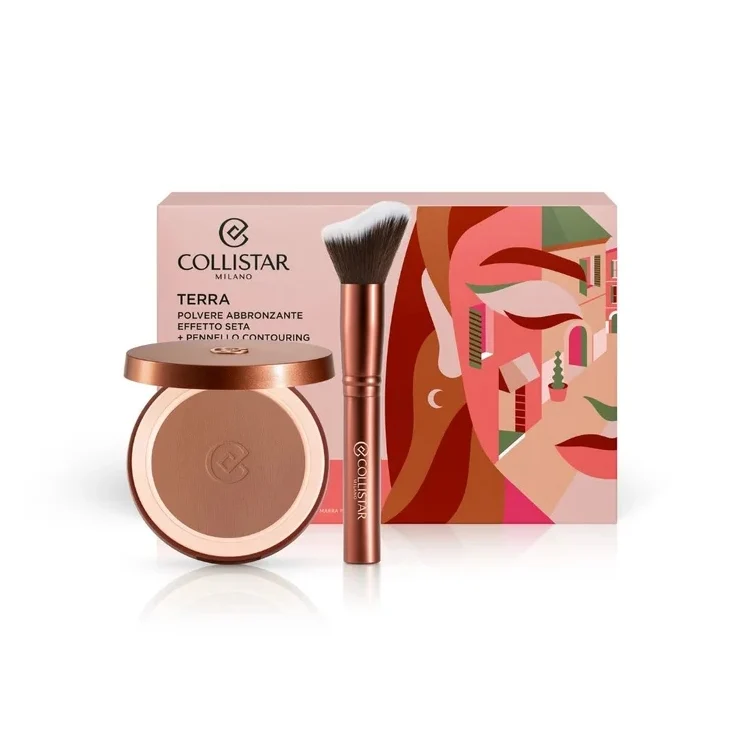 Collistar - Terra - Polvere Abbronzante Effetto Seta + Pennello Contouring - Silky Effect Bronzing Powder + Contour Brush - Cofanetto donna