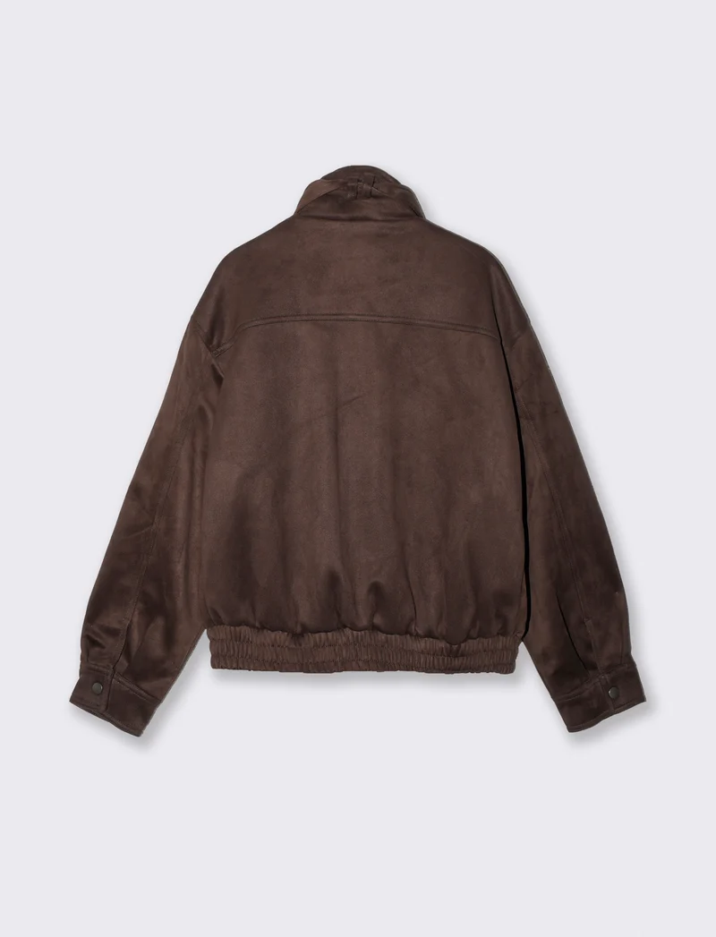 Giubbotto bomber con colletto e tasche - Moro