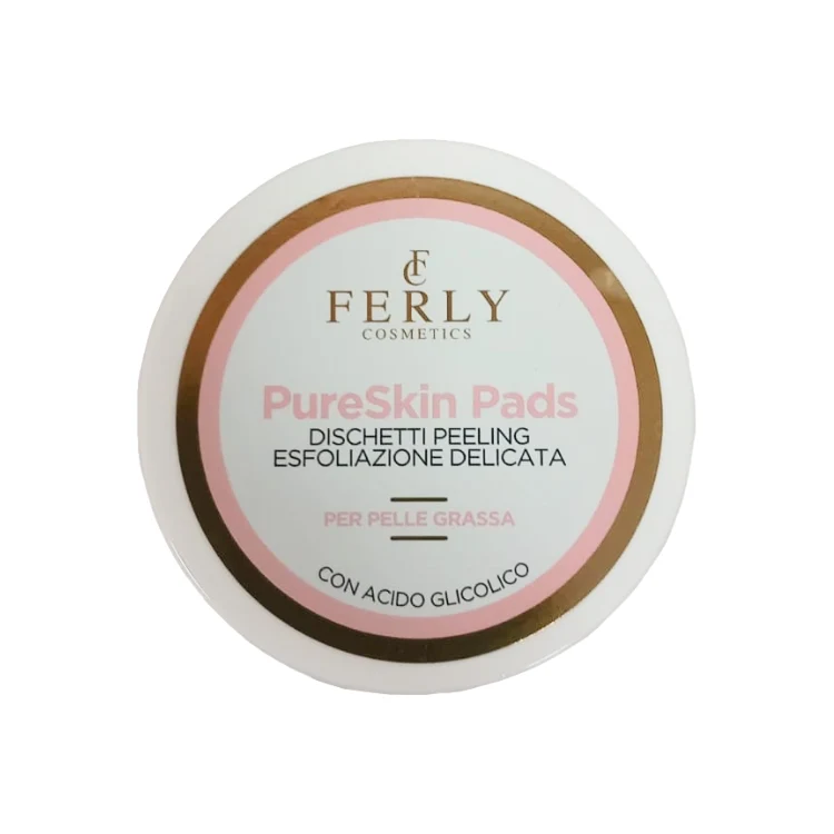 Ferly Cosmetics - PureSkin Pads - Dischetti Peeling Esfoliazione Delicata - Per Pelle Grassa - Con Acido Glicolico