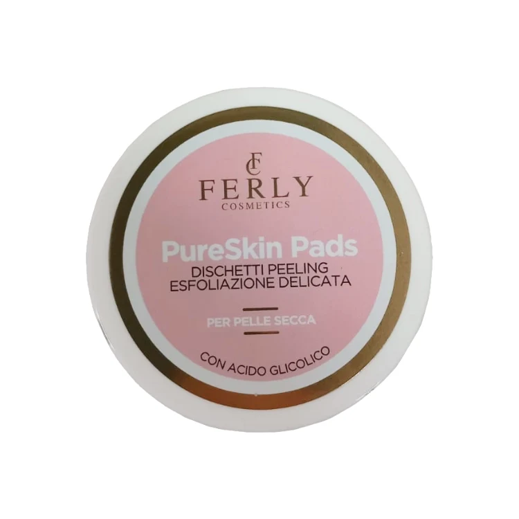 Ferly Cosmetics - PureSkin Pads - Dischetti Peeling Esfoliazione Delicata - Per Pelle Secca - Con Acido Glicolico