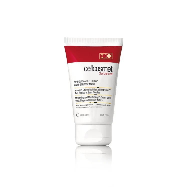 Cellcosmet Switzerland - Masque Anti-Stress - Anti-Stress Mask - Masque-Crème Matifiant Et Hydratant - Aux Argiles Et Eaux Florales