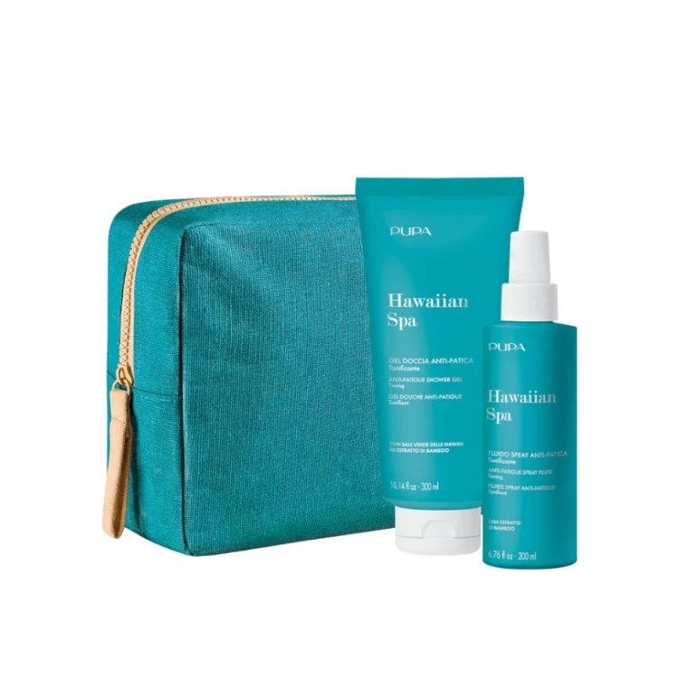 Pupa - Hawaiian Spa - Gel Doccia + Fluido Spray Anti-Fatica Tonificante - Cofanetto donna