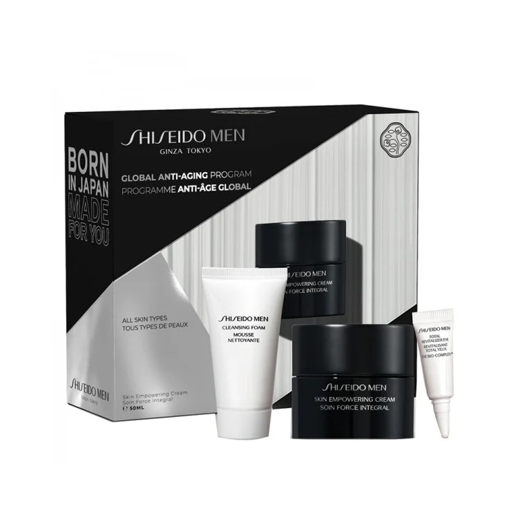 Shiseido - Shiseido Men - Ginza Tokyo - Born in Japan - Made For You - Global Anti-Aging Program - Cofanetto uomo