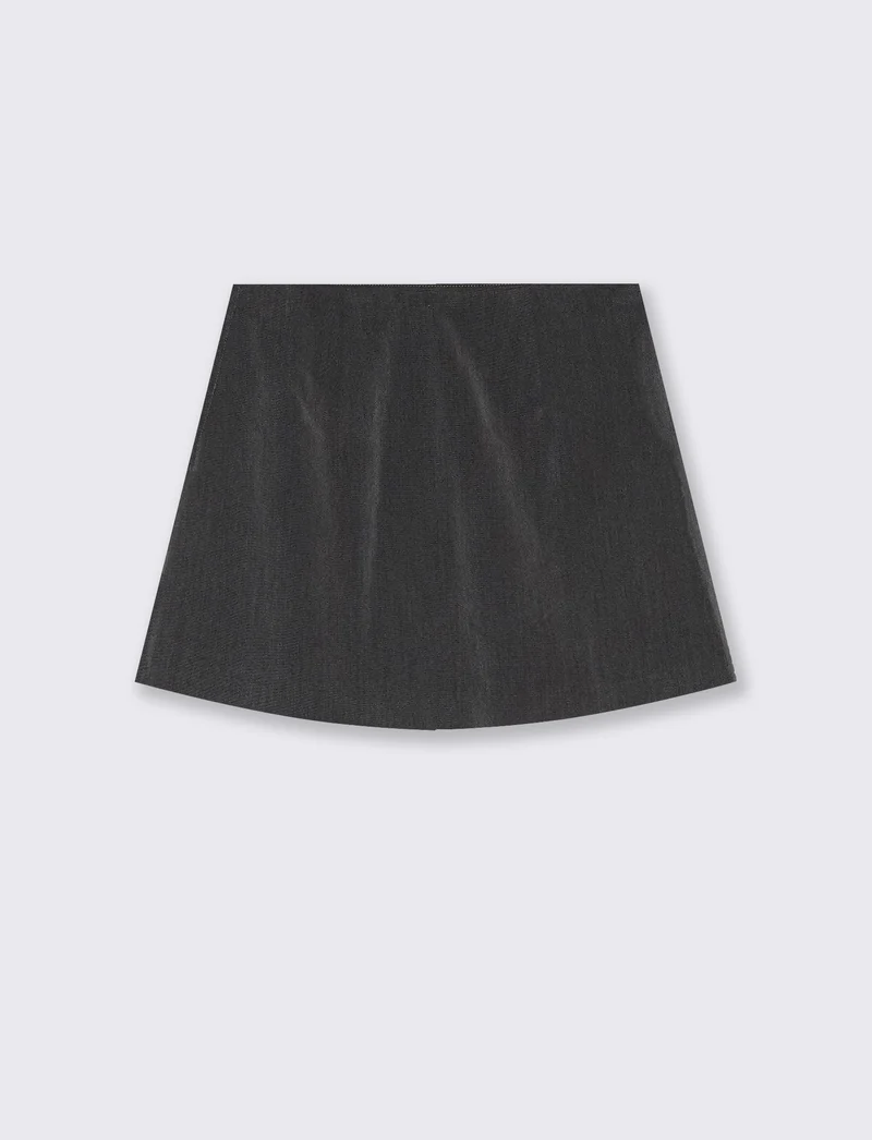 Gonna con pieghe laterali elegante - Grigio mel.