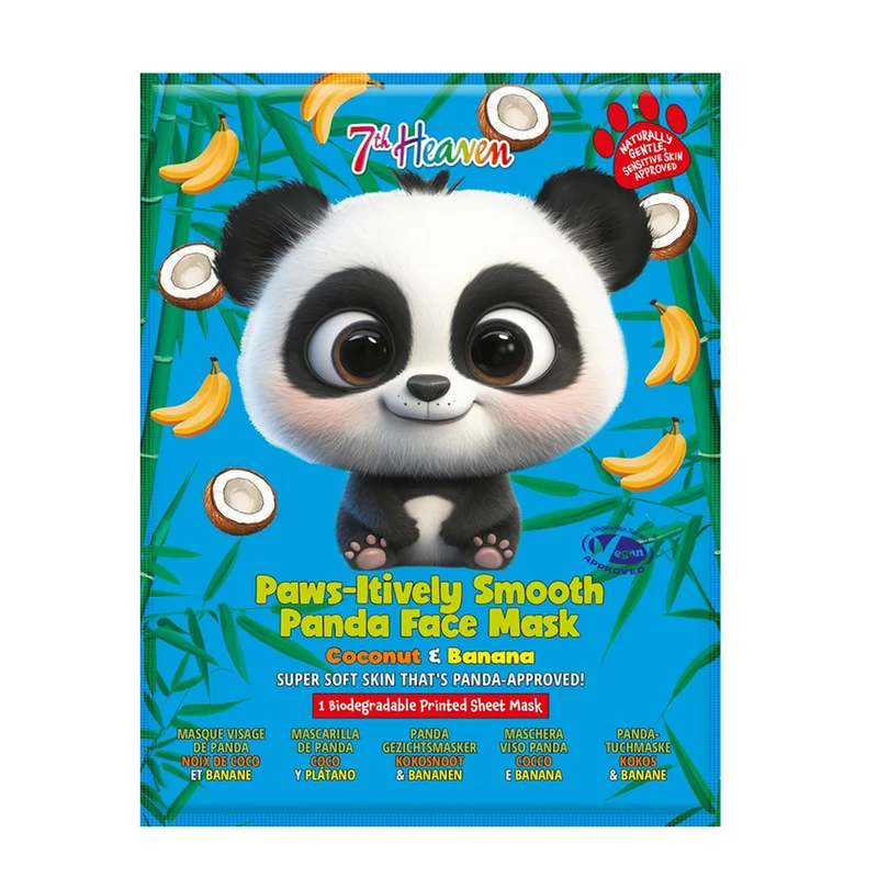 Maschera per Viso in tessuto monouso PANDA Cocco e Banana 7th Heaven