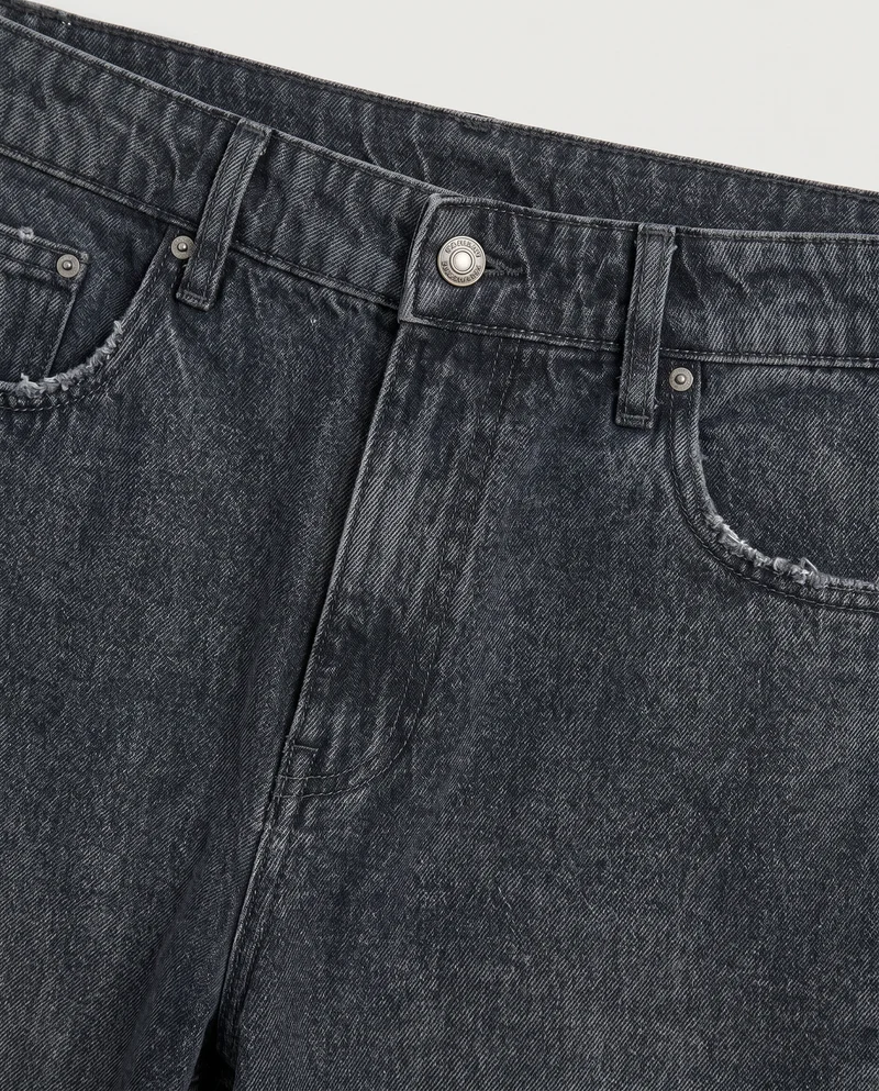 Jeans baggy fit blu scuro effetto slavato - DENIM SCURO