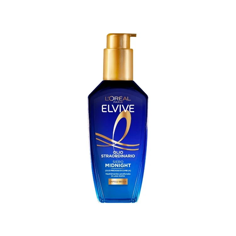 L'Oréal Paris - Elvive - Olio Straordinario - Siero Midnight - [Olio Prezioso Di Camelia] - Nutrimento Profondo In Una Notte - Capelli Secchi