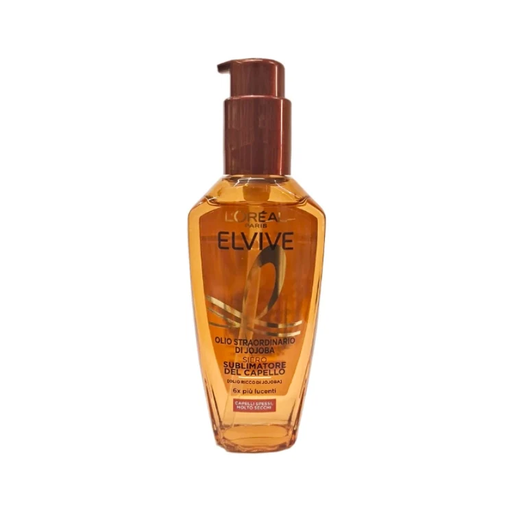 L'Oréal Paris - Elvive - Olio Straordinario Di Jojoba - Siero Sublimatore Del Capello - [Olio Ricco Di Jojoba] - 6x Più Lucenti - Capelli Spessi, Molto Secchi