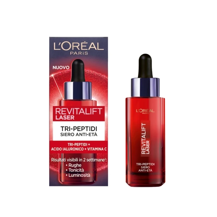 L'Oréal Paris - Revitalift Laser - Tri-Peptidi Siero Anti-Età - Tri-Peptidi + Acido Ialuronico + Vitamina C