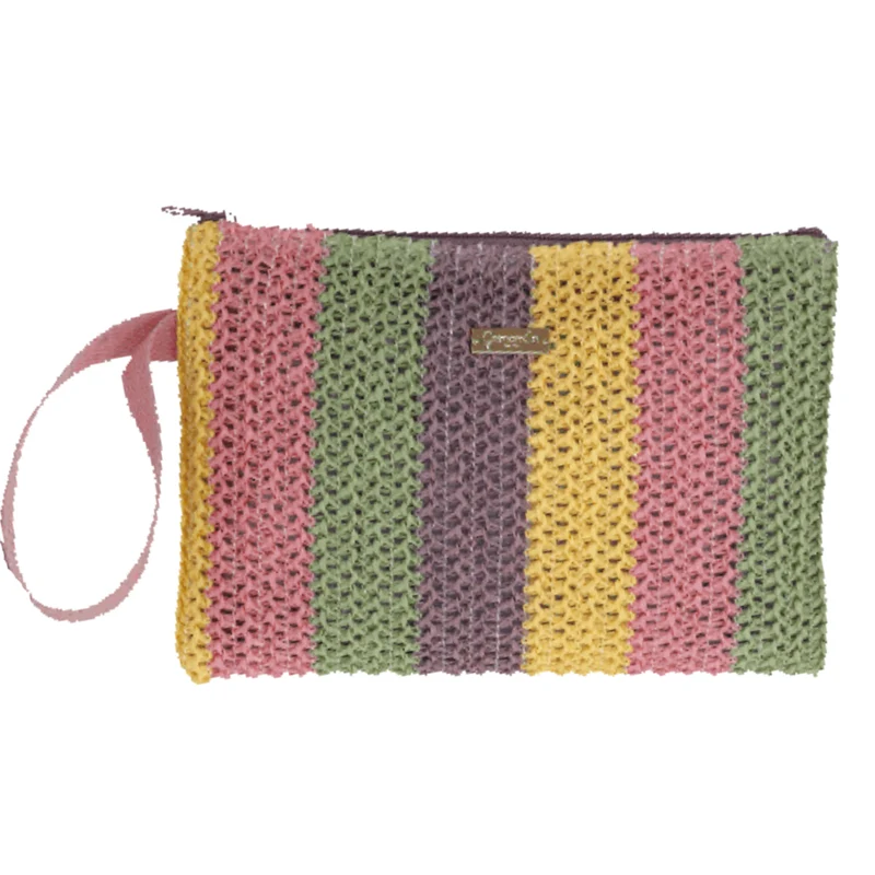Camomilla Milano Busta Piatta Mare L Frangia Crochet Lilla