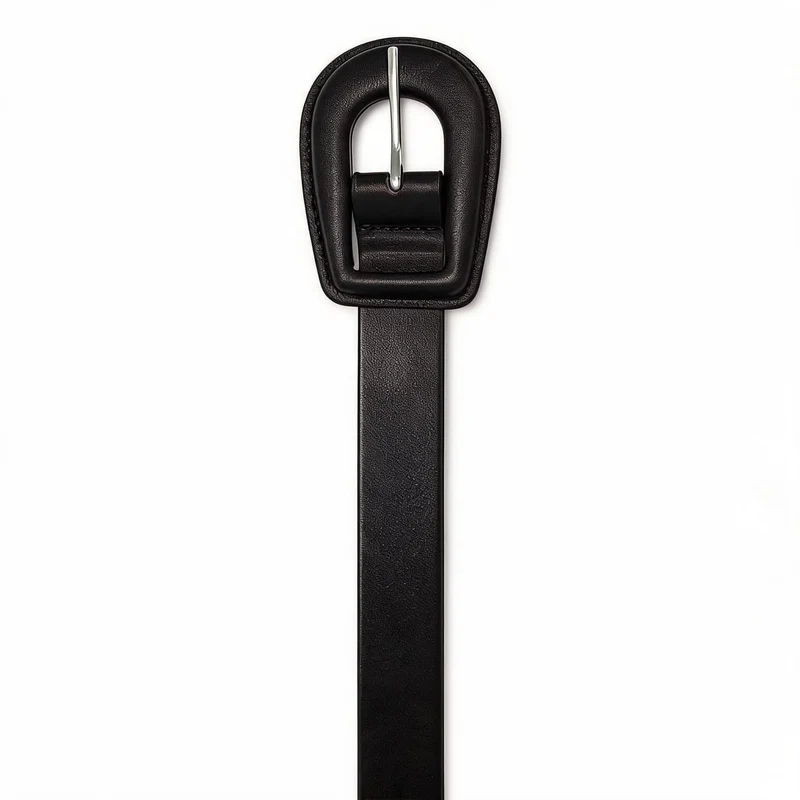 Cintura in finta pelle con fibbia elegante - Nero