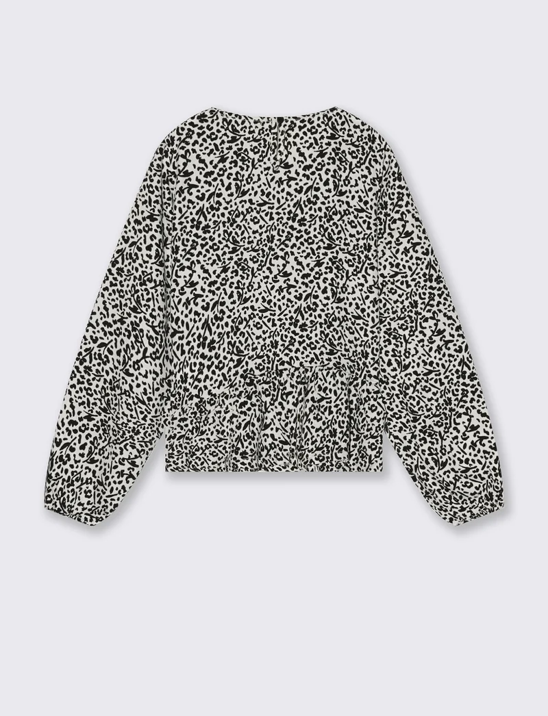 Blusa elegante da bambina con stampa e fiocchi - Fantasia