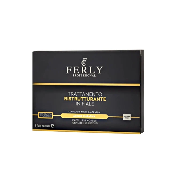 Ferly Professional - Trattamento Ristrutturante In Fiale - Con Olio Di Argan & Aloe Vera - Azione Curativa - Capelli Più Morbidi Idratati & Resistenti