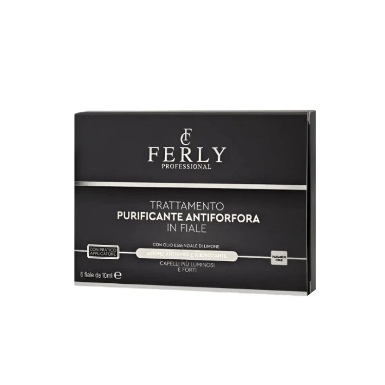 Ferly Professional - Trattamento Purificante Antiforfora In Fiale - Con Olio Essenziale Di Limone - Azione Antisebo & Igienizzante - Capelli Più Luminosi & Forti