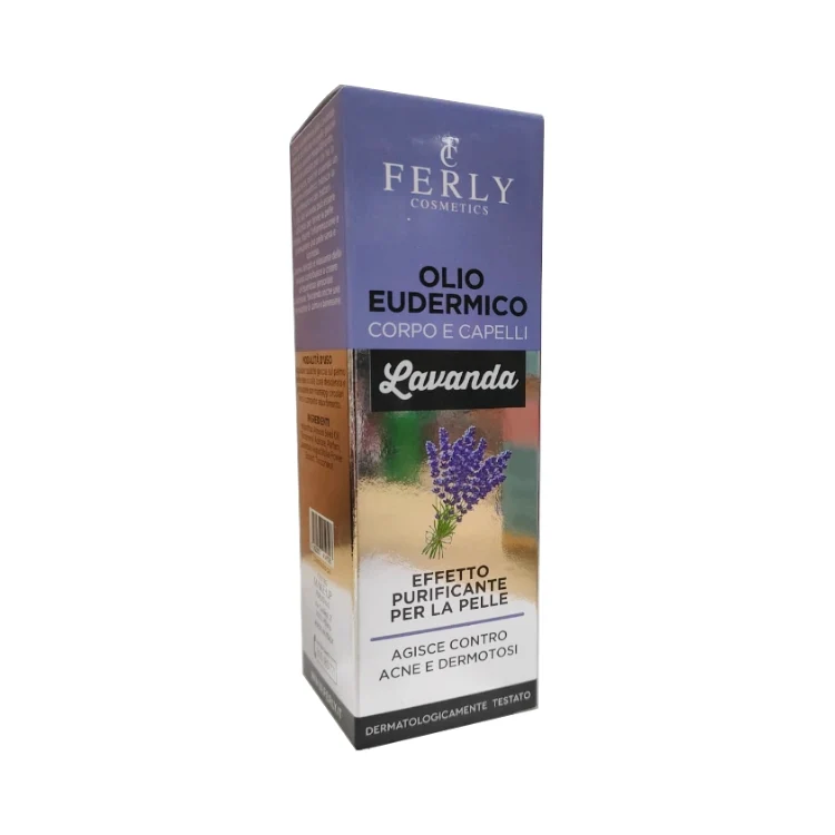 Ferly Cosmetics - Olio Eudermico - Corpo & Capelli - Lavanda - Effetto Purificante Per La Pelle - Agisce Contro Acne & Dermotosi - Dermatologicamente Testato