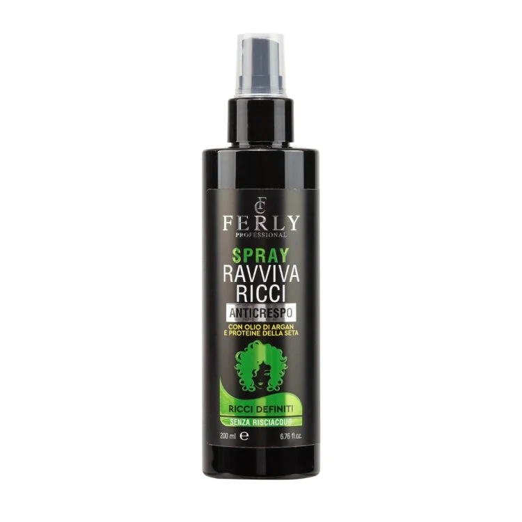 Ferly Professional - Spray Ravviva Ricci Anticrespo - Con Olio Di Argan & Proteine Della Seta - Ricci Definiti - Senza Risciacquo