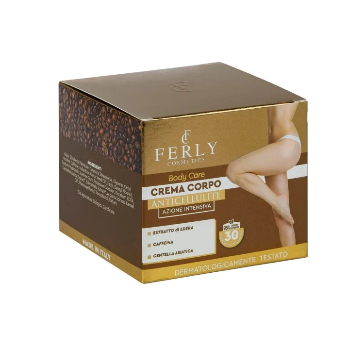 Ferly Cosmetics - Body Care - Crema Corpo Anticellulite - Azione Intensiva - Estratto Di Edera Caffeina Centella Asiatica - Dermatologicamente Testato