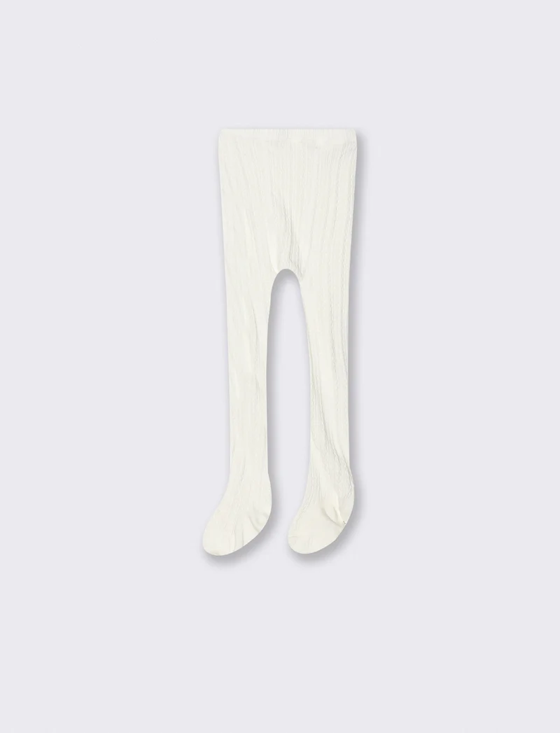 Calze calde con lavorazione a treccine - Bianco sporco