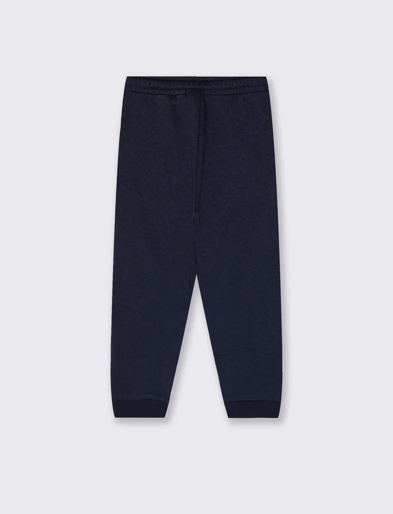 Jogger in felpa con stampa e tasche - Blu