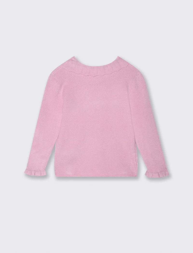 Maglia e maglioncino colletto romantico - Rosa polvere