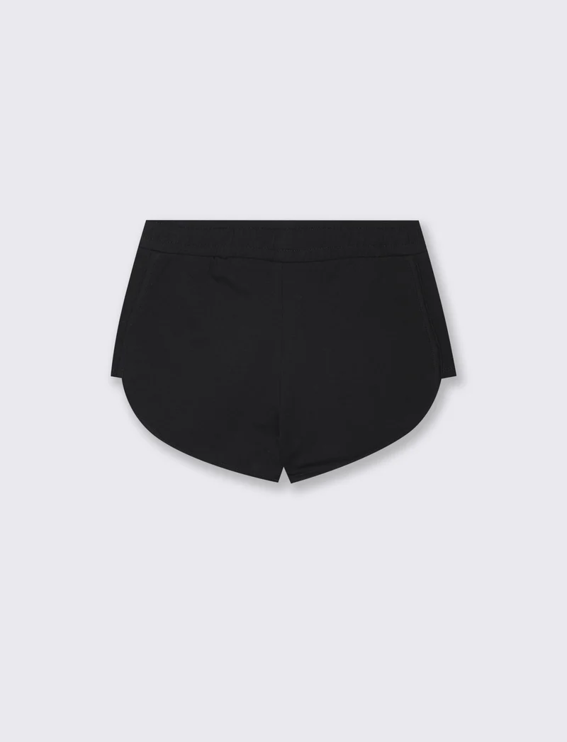 Short sportivo in french terry con stampa - Nero