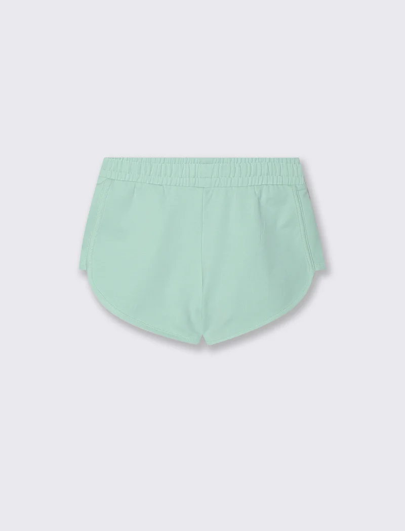 Short sportivo in french terry con stampa - Verde acqua