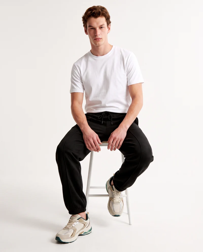 Pantaloni Jogger Baggy in Felpa Comfort - Nero