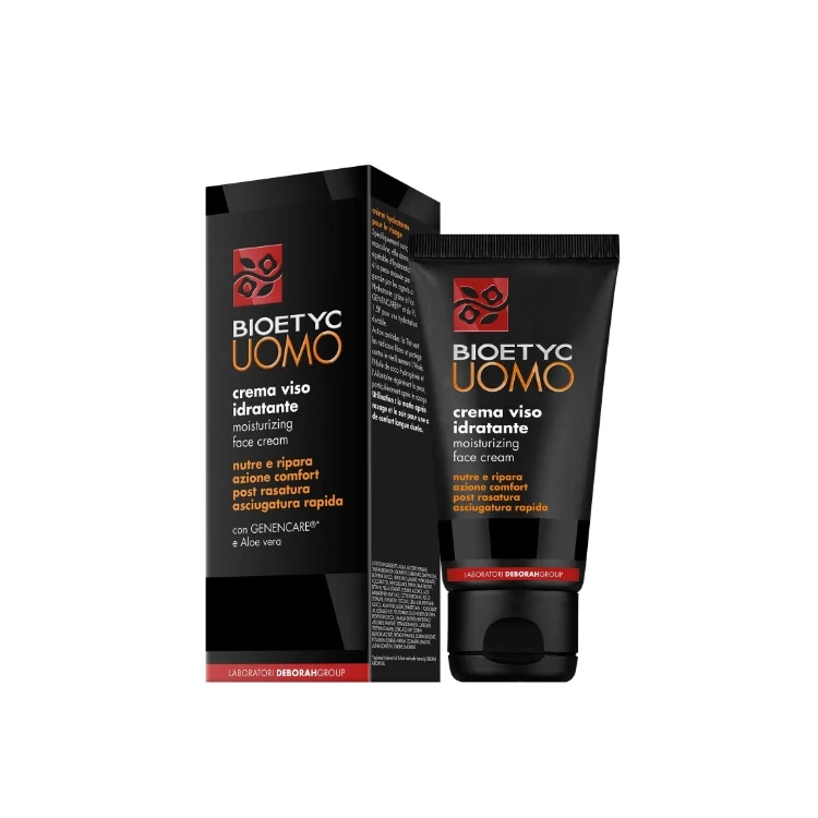 Bioetyc - Uomo - Crema Viso Idratante - Moisturizing Face Cream - Nutre & RiparaAzione Comfort Post Rasatura - Asciugatura Rapida