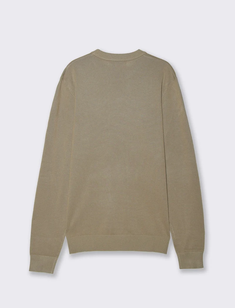 Maglia girocollo in filato premium - Verde salvia