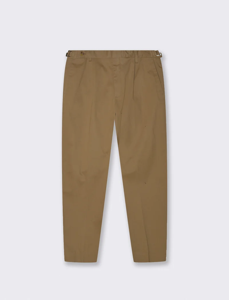 PANTALONI CHINO IN COTONE STRETCH RELAXED EASY PANT FIT - Verde kaki