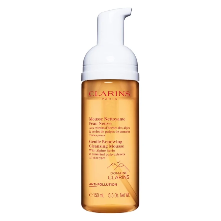 Clarins - Mousse Nettoyante Peau Neuve - Aux Extraits D'Herbes Des Alpes & Acides De Pulpe De Tamarin - Toutes Peaux - Gentle Renewing Cleansing Mousse With Alpine Herbs & Tamarind Pulp Extracts - All Skin Types