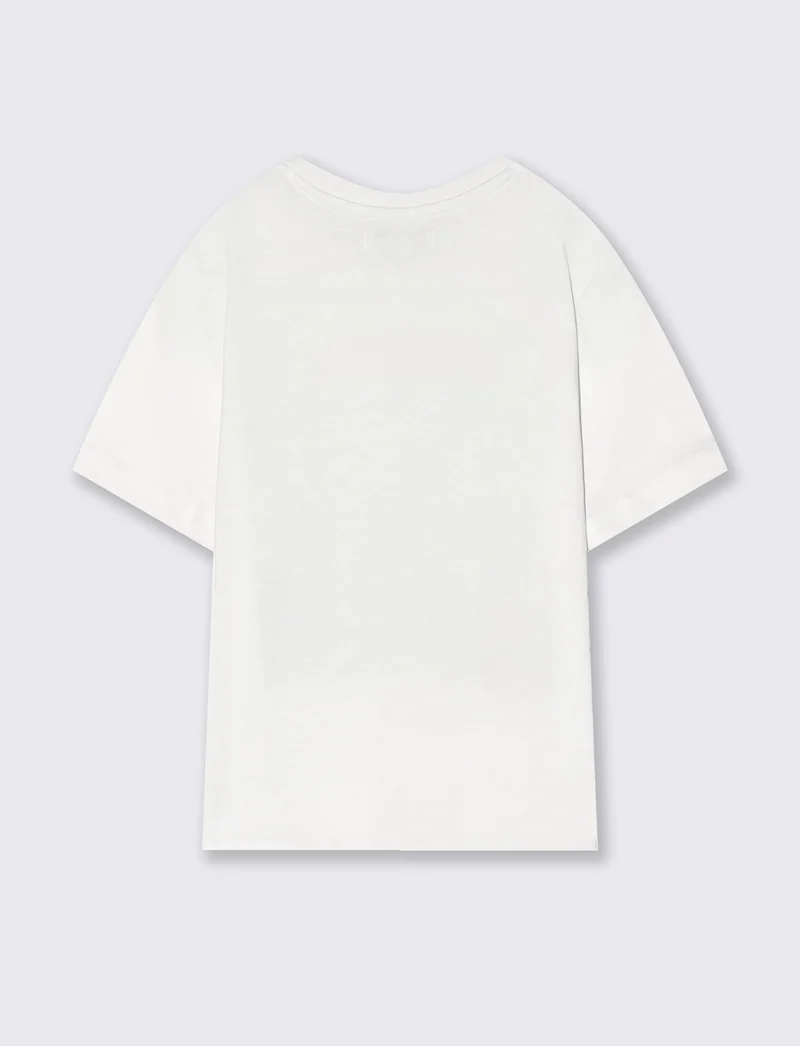 T-shirt in jersey con stampa fotografica - Bianco