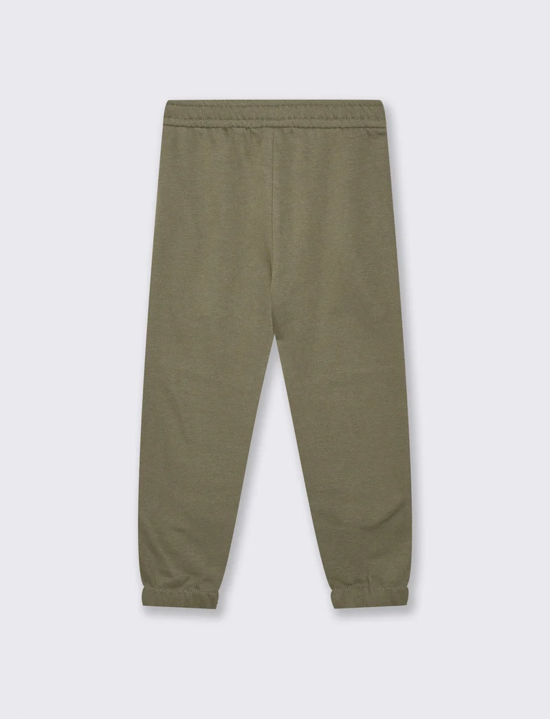 Jogger Garzato in Felpa Misto Cotone - Verde militare