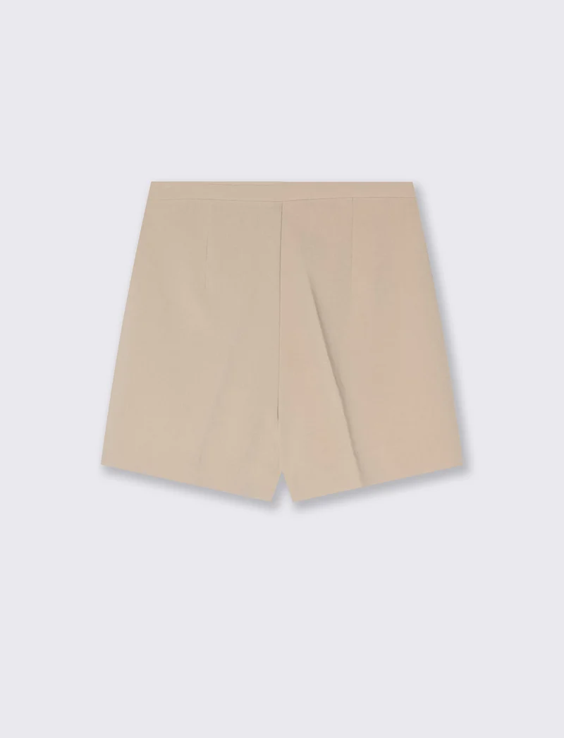 Short vita alta con chiusura a gancio - Beige grano