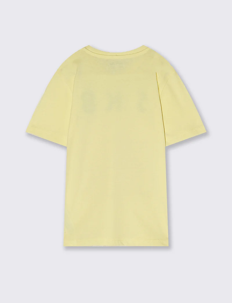 T-shirt in jersey con stampa fotografica - Giallo