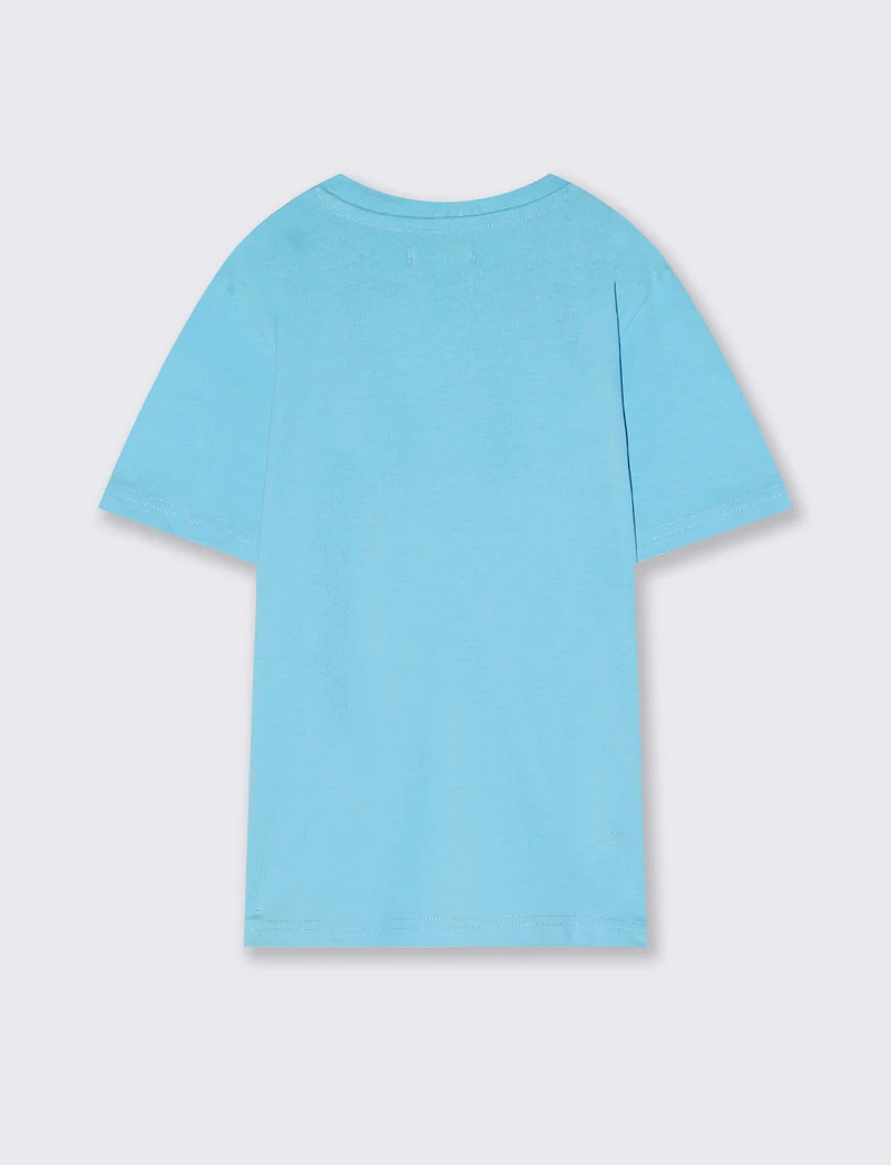 T-shirt in jersey con stampa fotografica - Azzurro